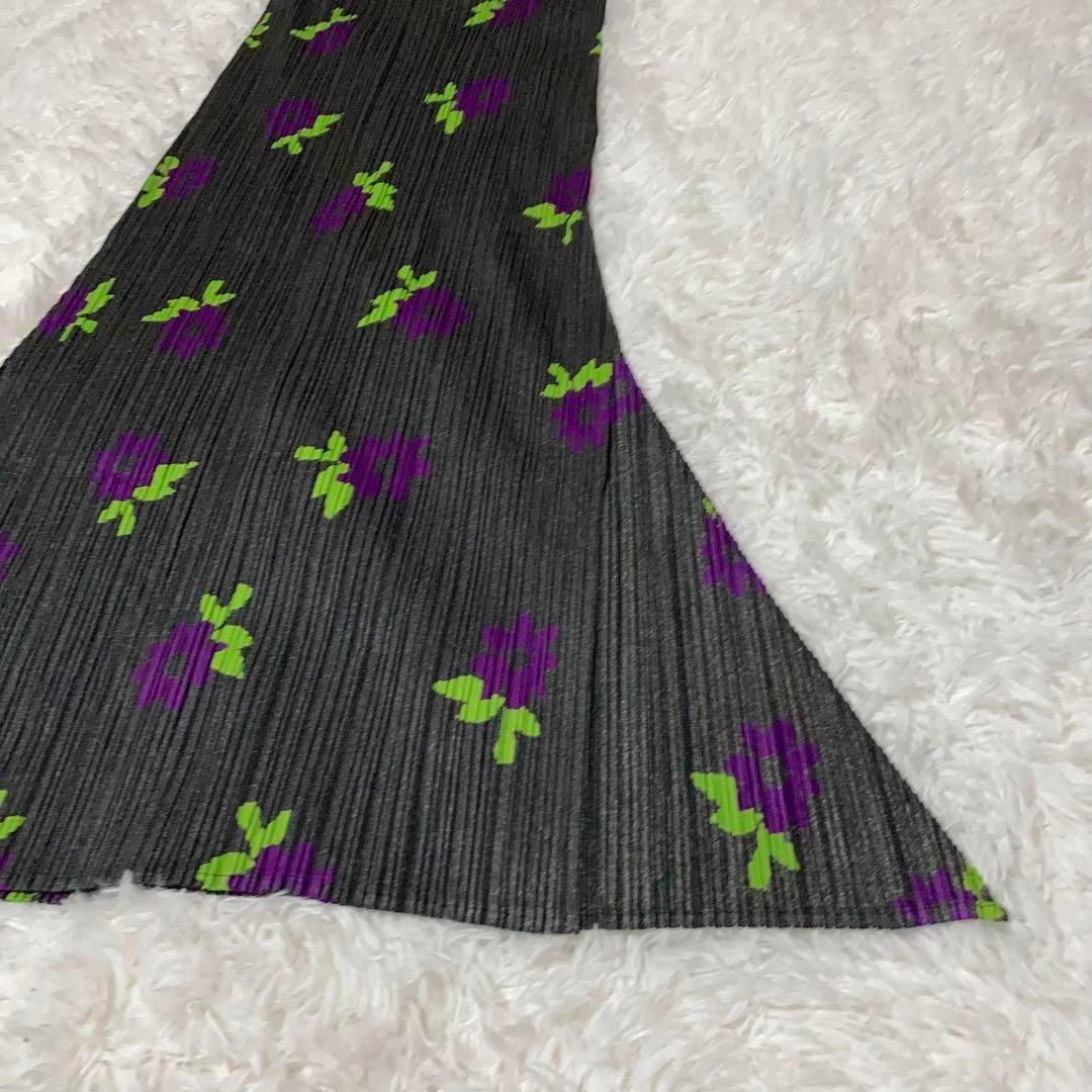 【美品】PLEATS PLEASE スカート 花柄 総柄 マキシ丈 変形 台形.