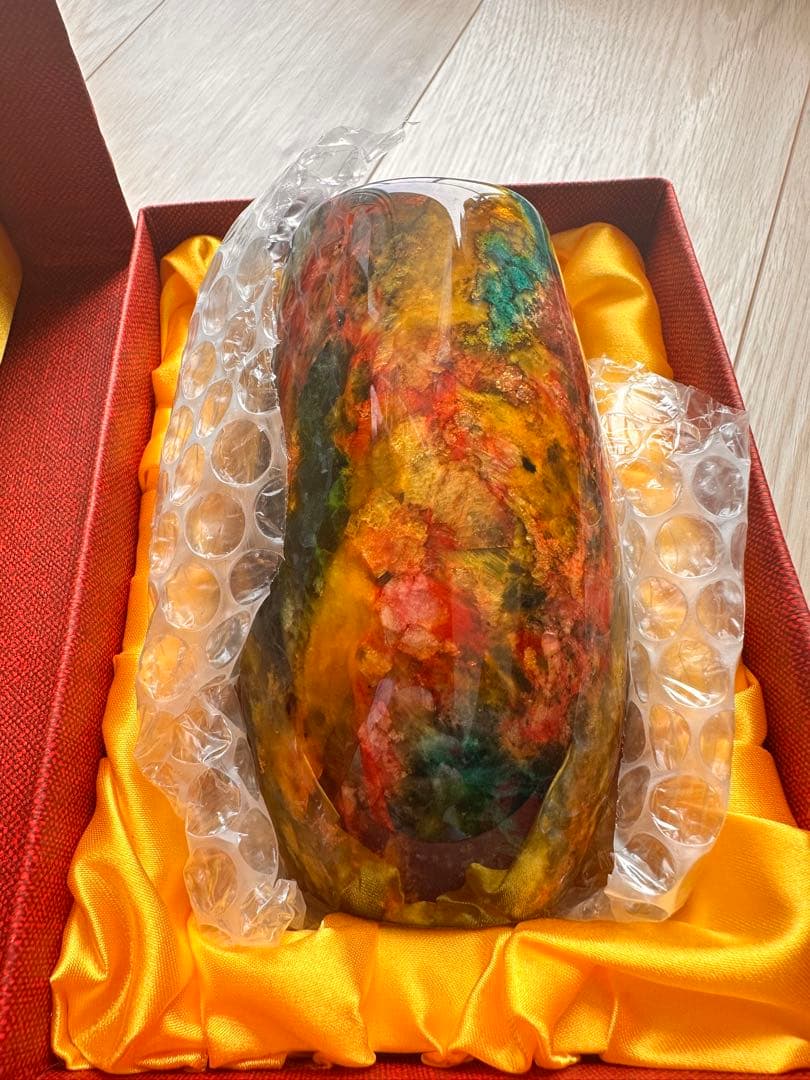 台湾　七彩玉花瓶　【新品】