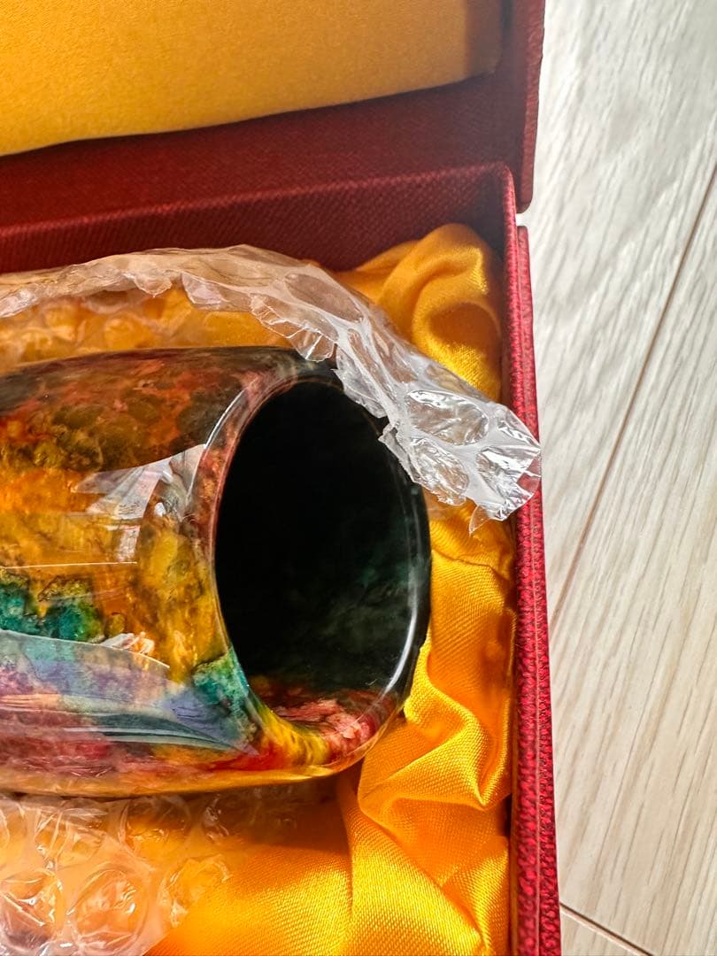 台湾　七彩玉花瓶　【新品】