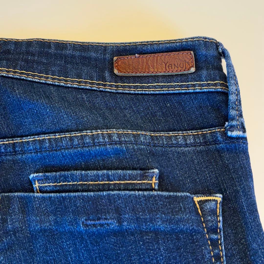 美品☆YANUK ヤヌーク デニム　パトリシア　裏起毛　スリム　ブルー　送料無料