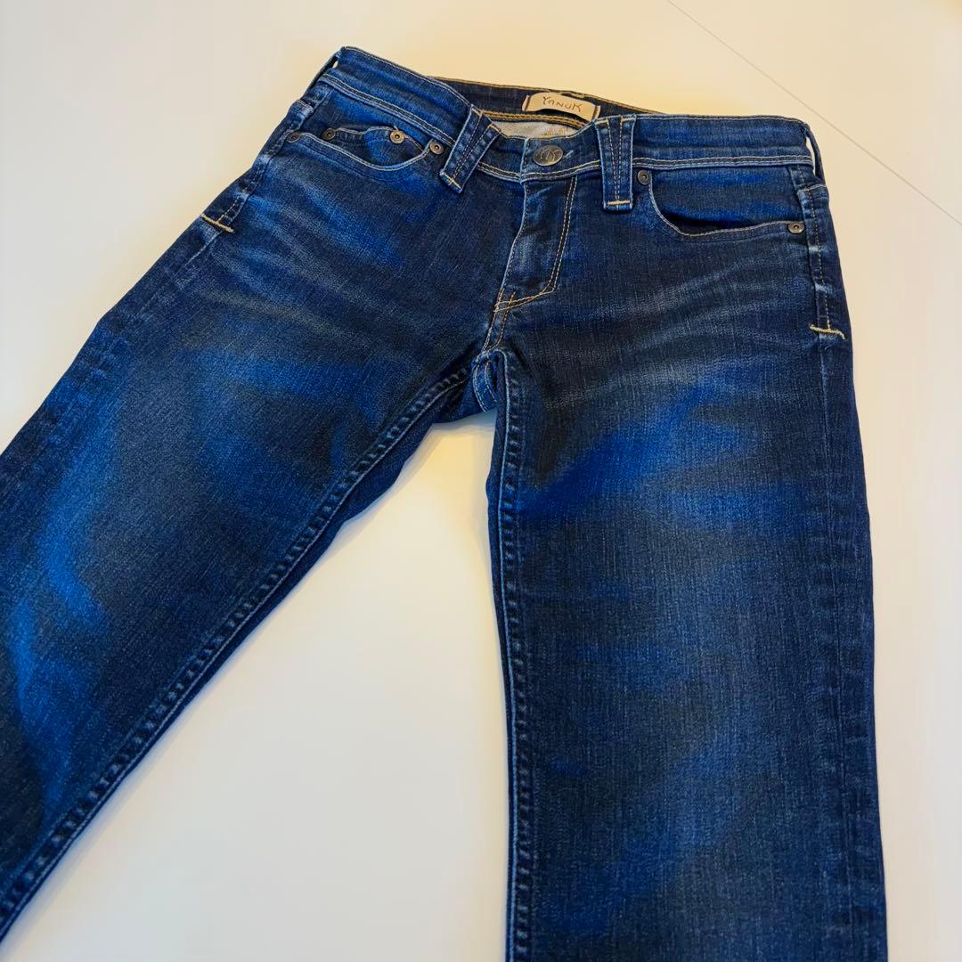 美品☆YANUK ヤヌーク デニム　パトリシア　裏起毛　スリム　ブルー　送料無料