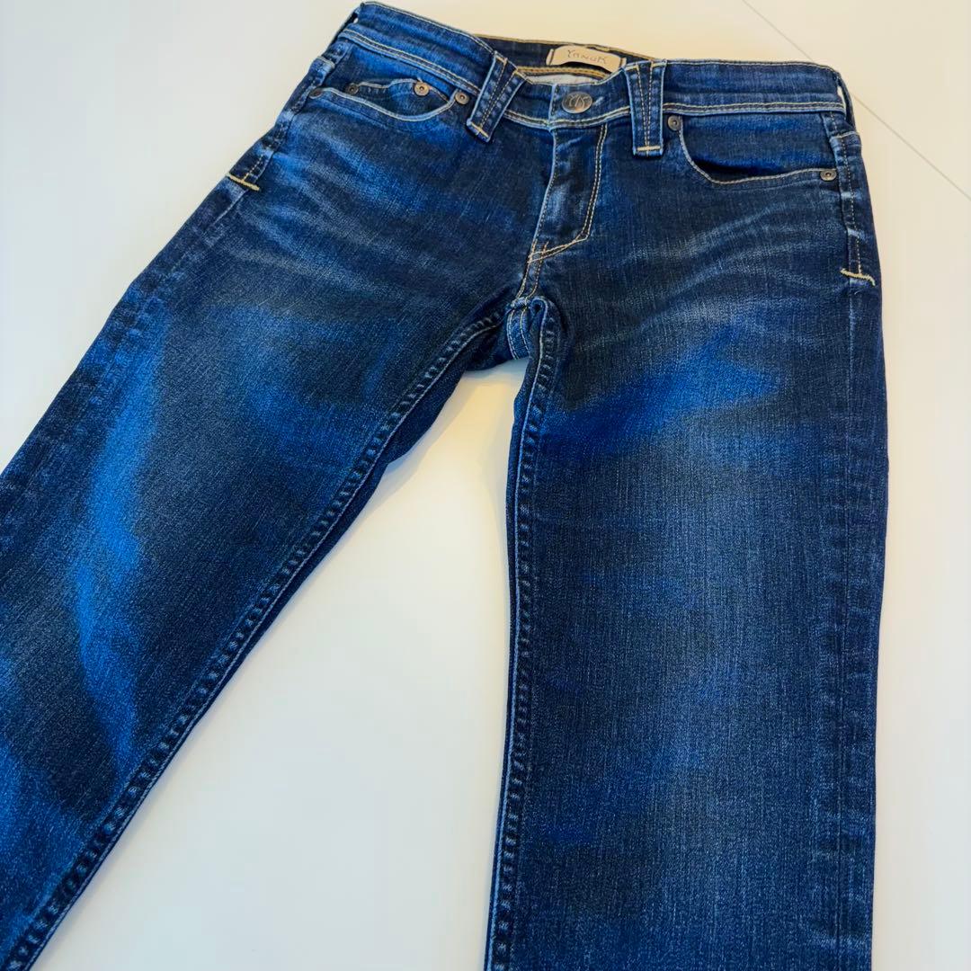 美品☆YANUK ヤヌーク デニム　パトリシア　裏起毛　スリム　ブルー　送料無料