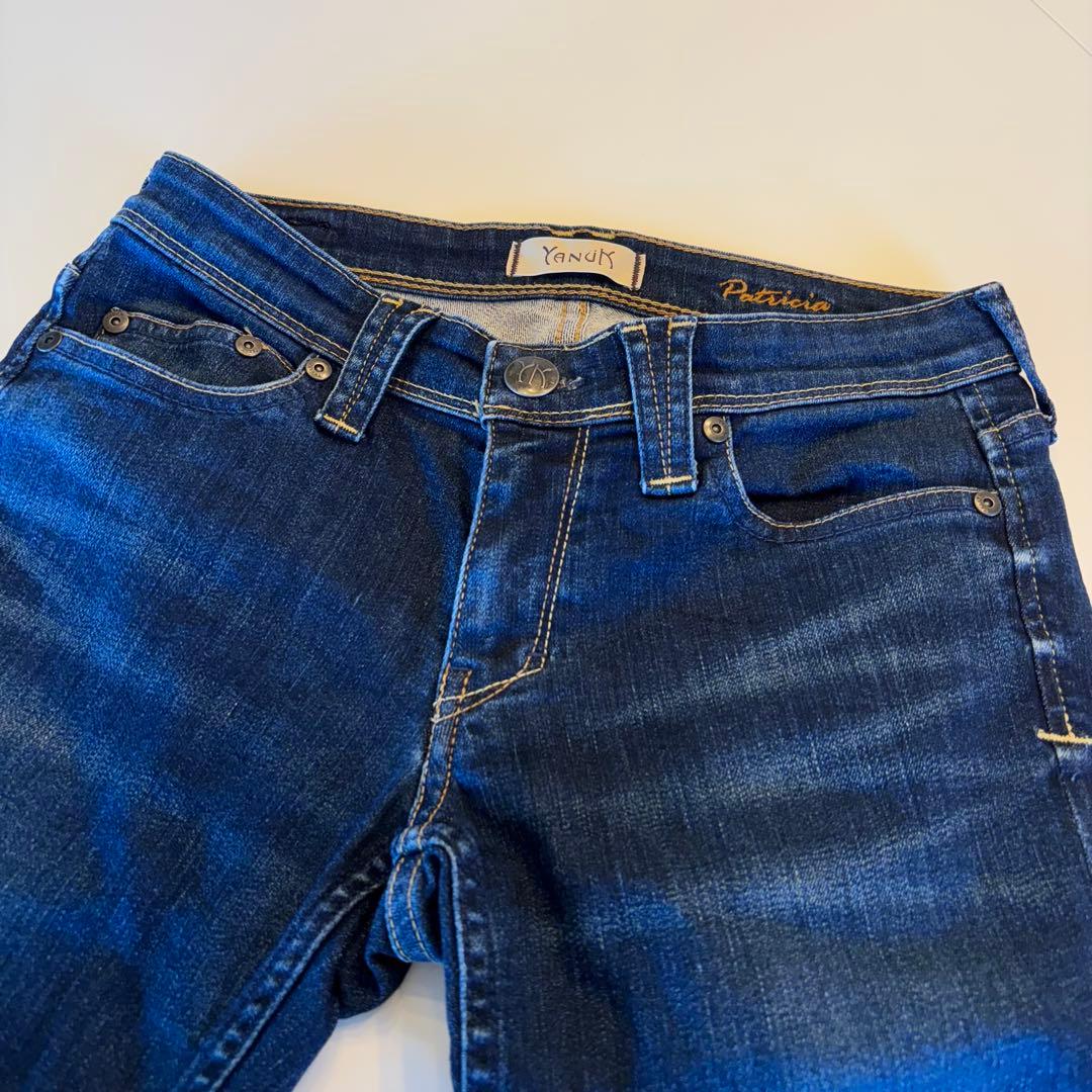 美品☆YANUK ヤヌーク デニム　パトリシア　裏起毛　スリム　ブルー　送料無料