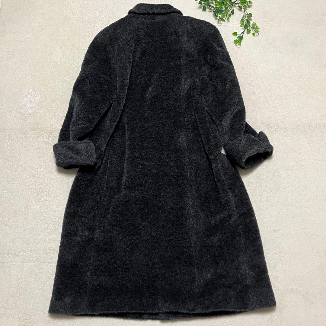 希少　日本製　アルパカ　マキシ丈　ロング　チェスターコート　ブラック