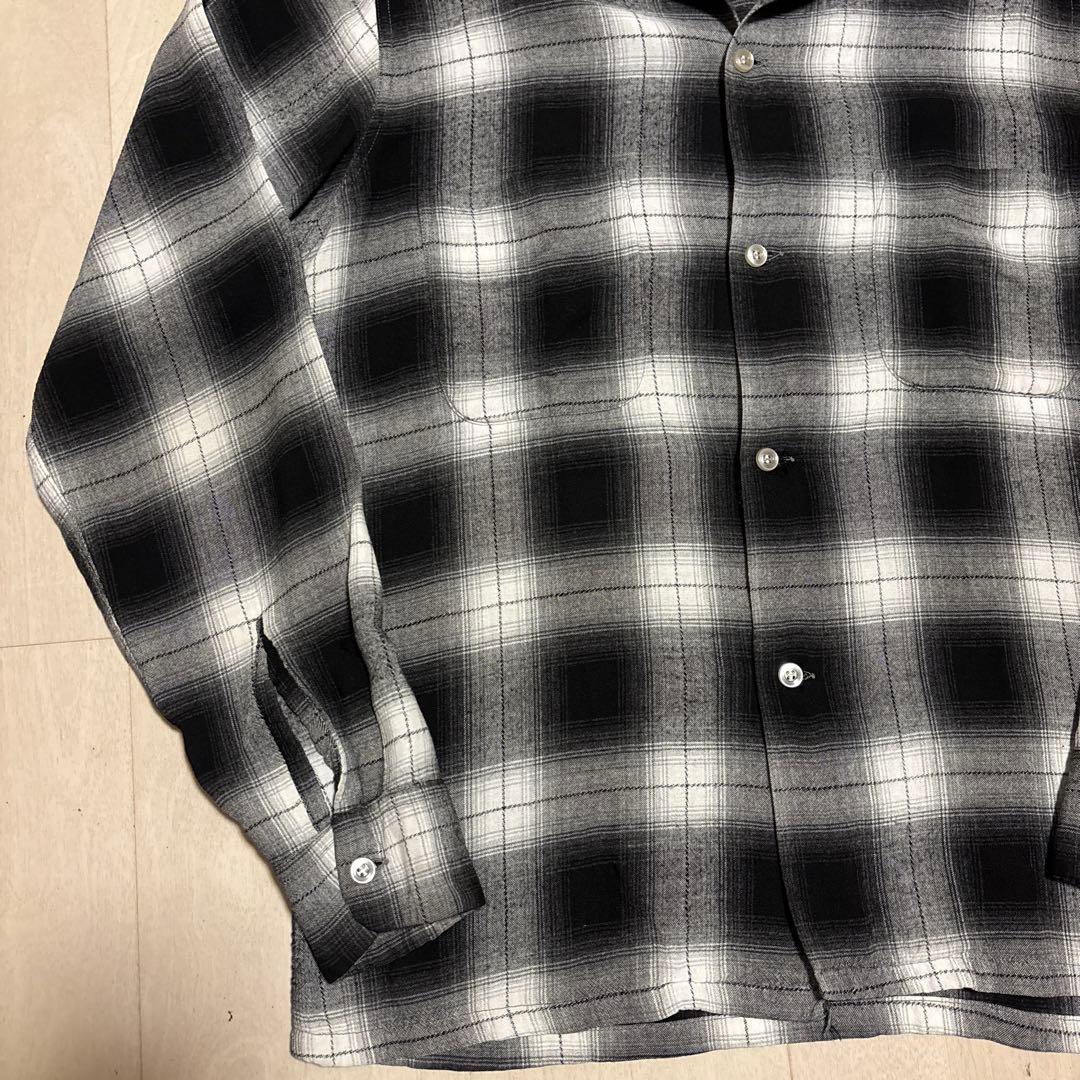 60s TOWNCRAFT オンブレチェック　白黒　レーヨン　タウンクラフト