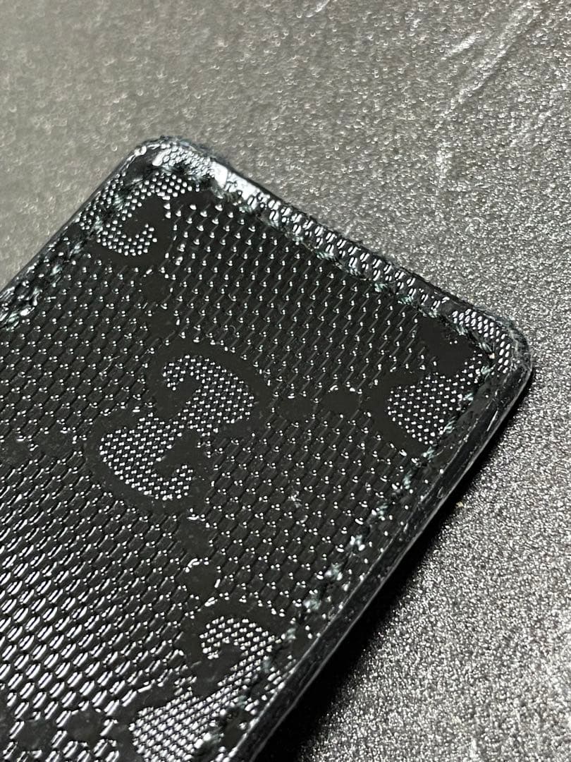 GUCCI ブラック レザーベルト GGパターン