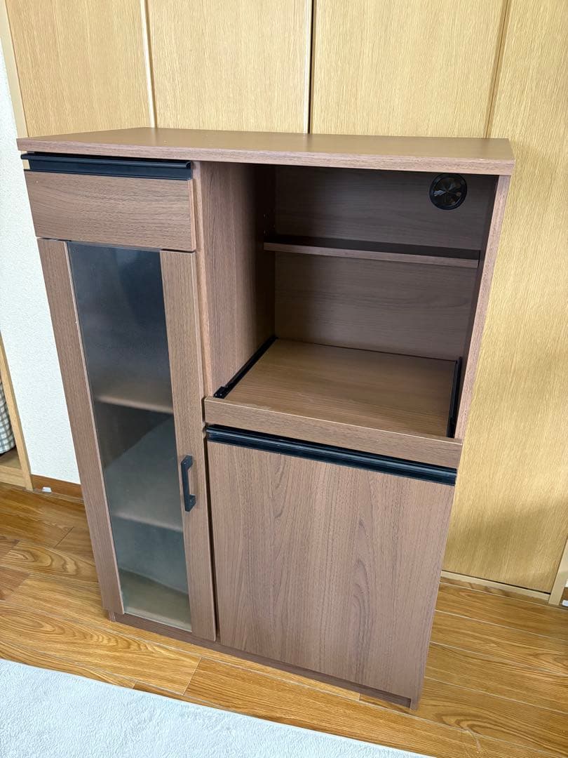 【早期購入希望】値段指定編集可能ニトリ ダークブラウン木製食器棚 引き出し付き