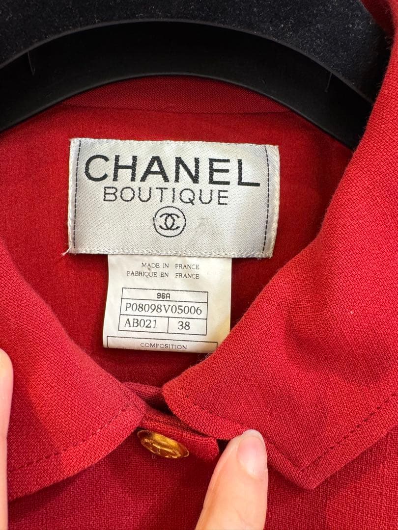 【未使用】CHANEL 96A ココボタン ヴィンテージ ウール セットアップ