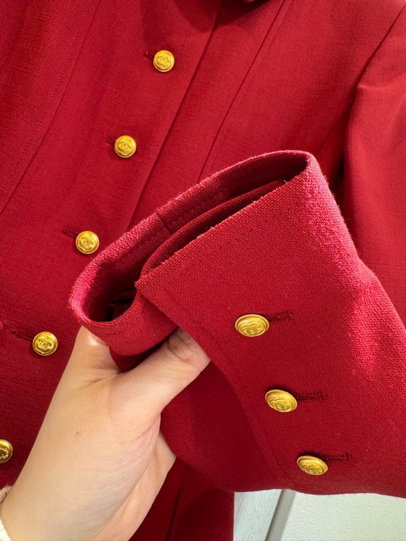 【未使用】CHANEL 96A ココボタン ヴィンテージ ウール セットアップ