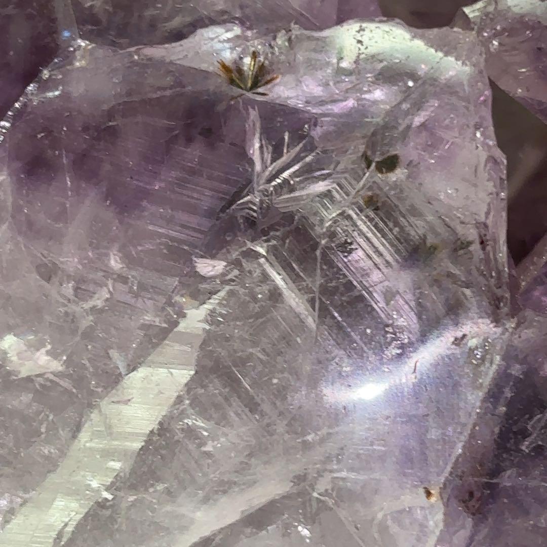 【超特大】プレミアムアメジスト　カコクセナイトインアメジスト　笑口　スフィア