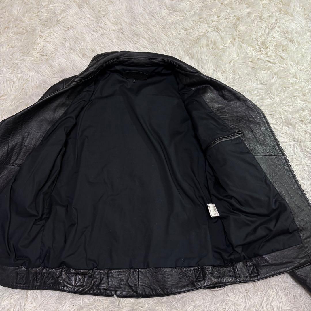 【美品】ジャックローズ ダブルライダースジャケット 羊革 レザー 黒 4