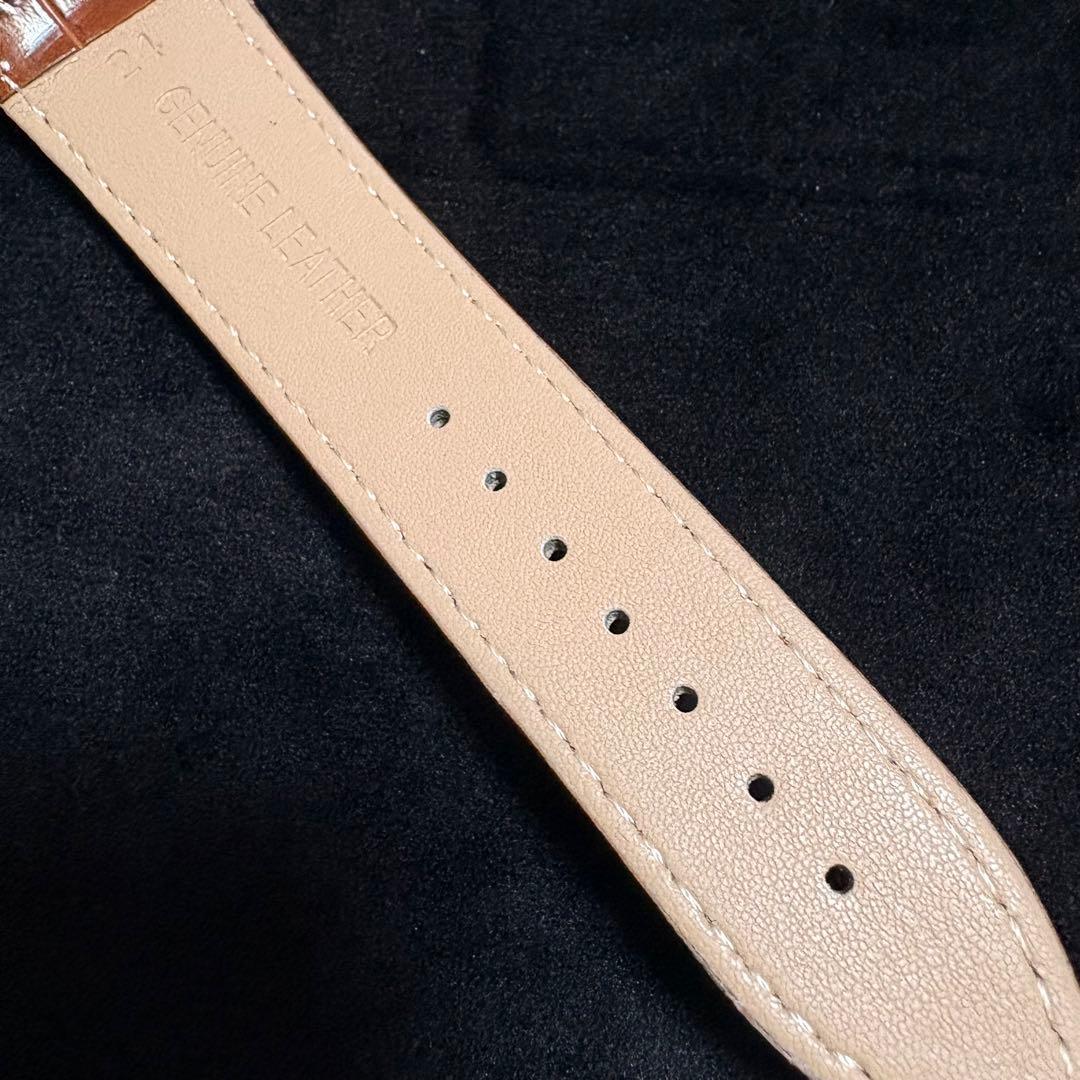 新品未使用 自動巻き 腕時計 機械式 ビジネスウォッチ ブラウン本革ベルト