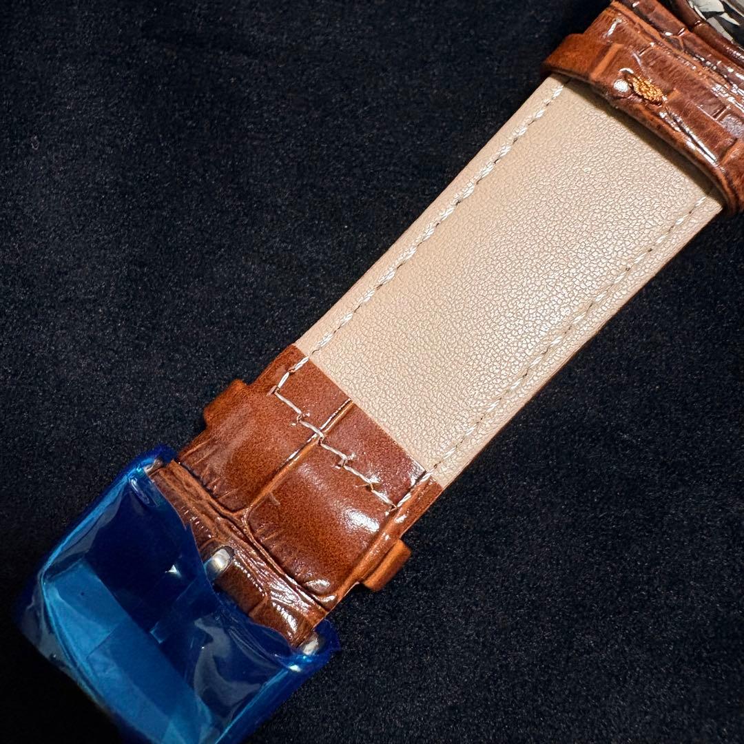 新品未使用 自動巻き 腕時計 機械式 ビジネスウォッチ ブラウン本革ベルト