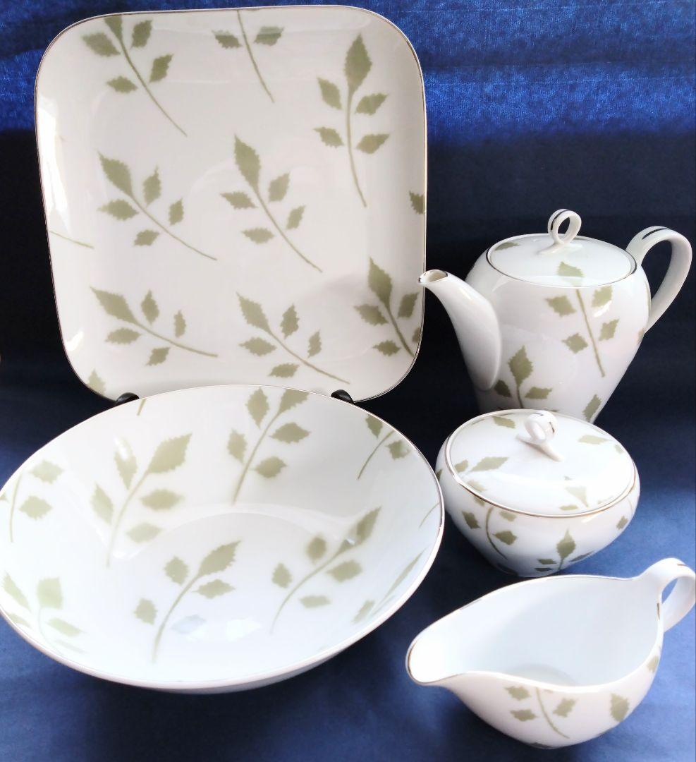 深川製磁ティーセット、角プレート、大ボウル