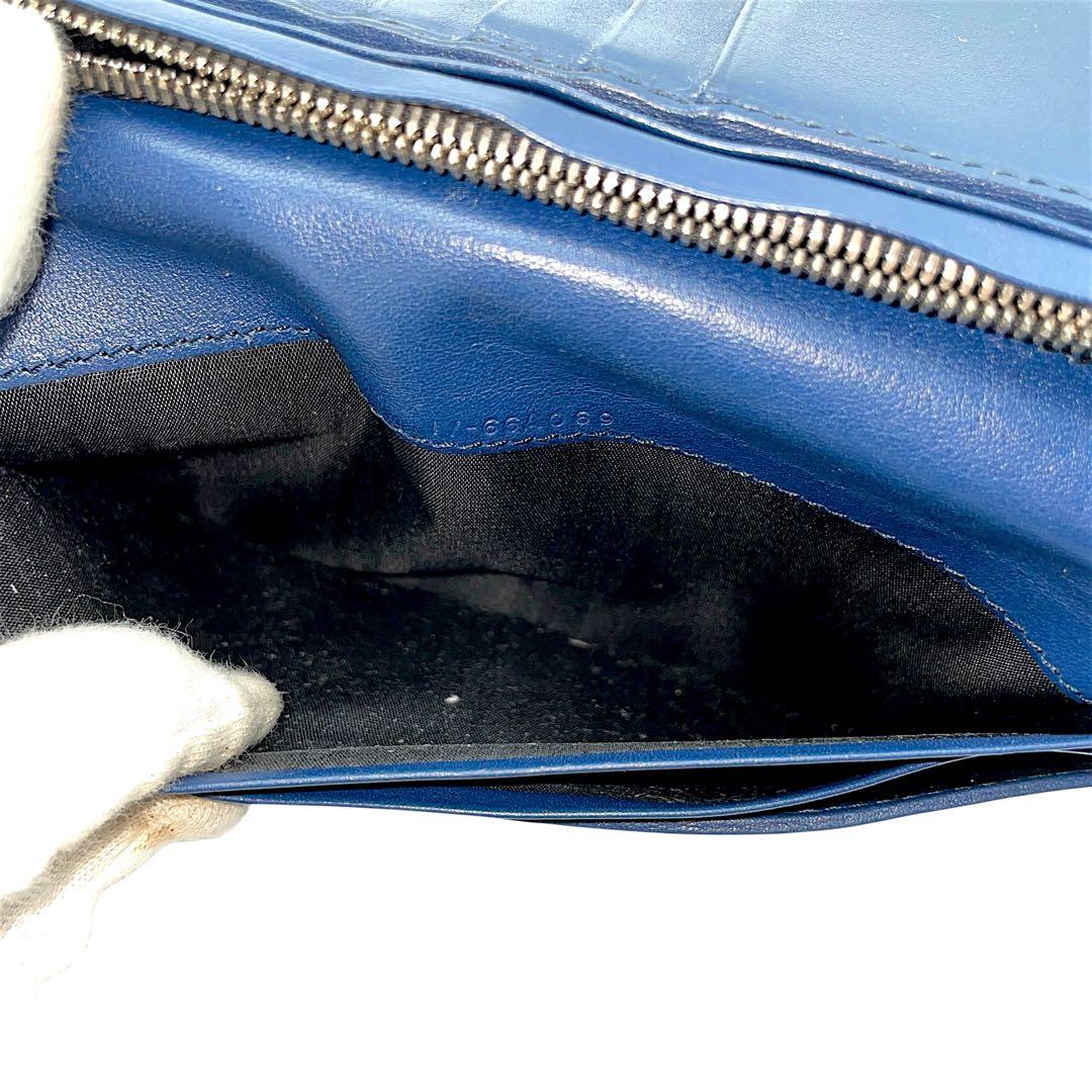 【極上美品】フェラガモ ダブルガンチーニ 金具 レザー 本革 ブラック 長財布