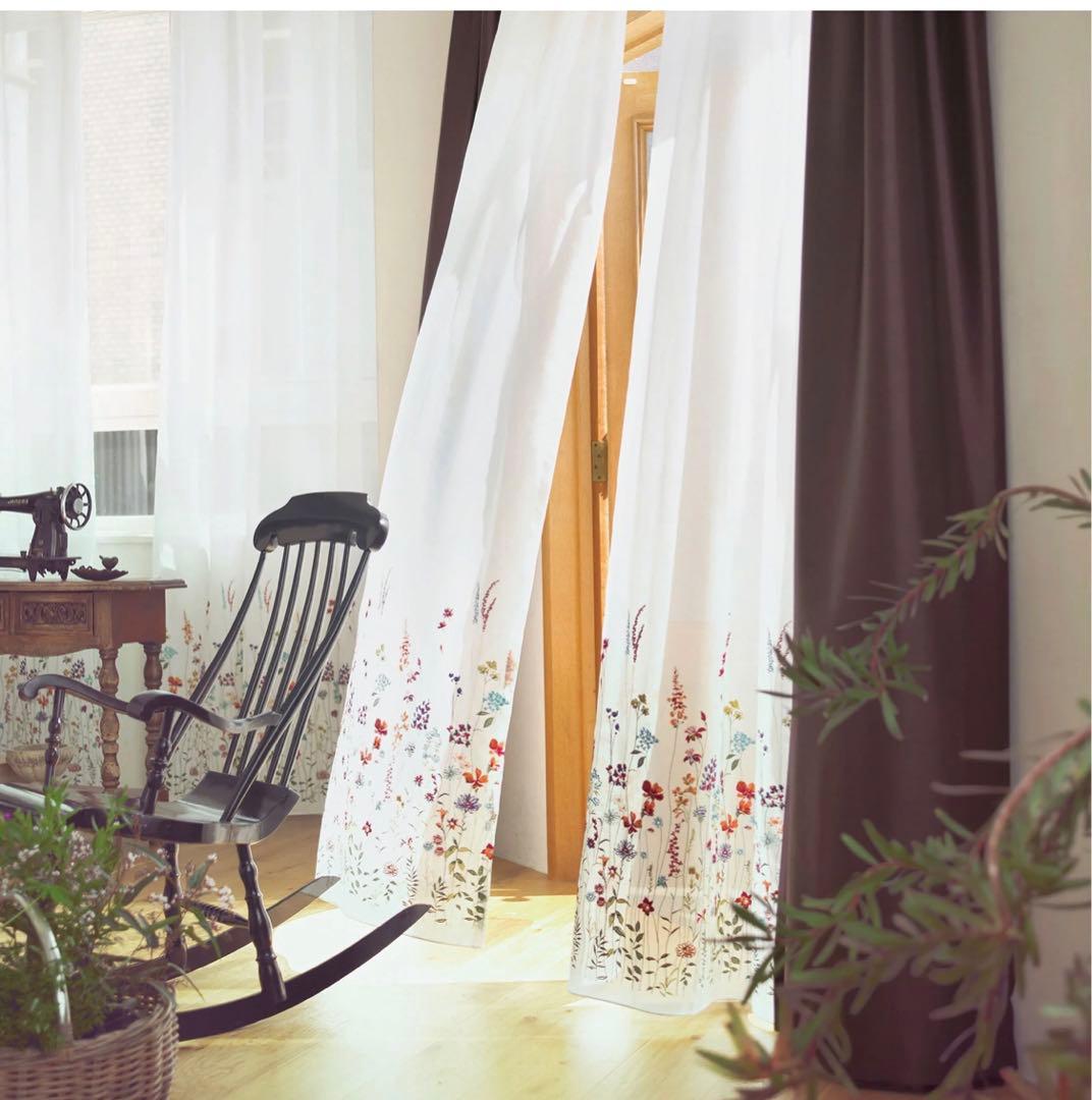 花柄刺繍 オーダーレースカーテン スミノエ