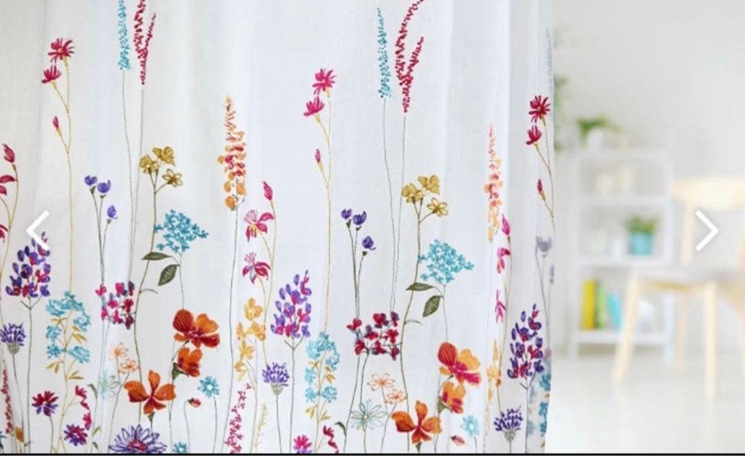 花柄刺繍 オーダーレースカーテン スミノエ