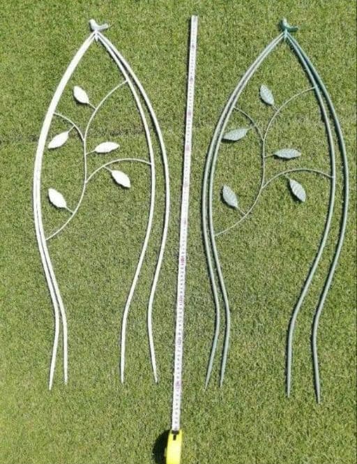 2個セット　白　ミニオベリスク トレリス 鳥 ガーデニング　支柱 バラ つる花