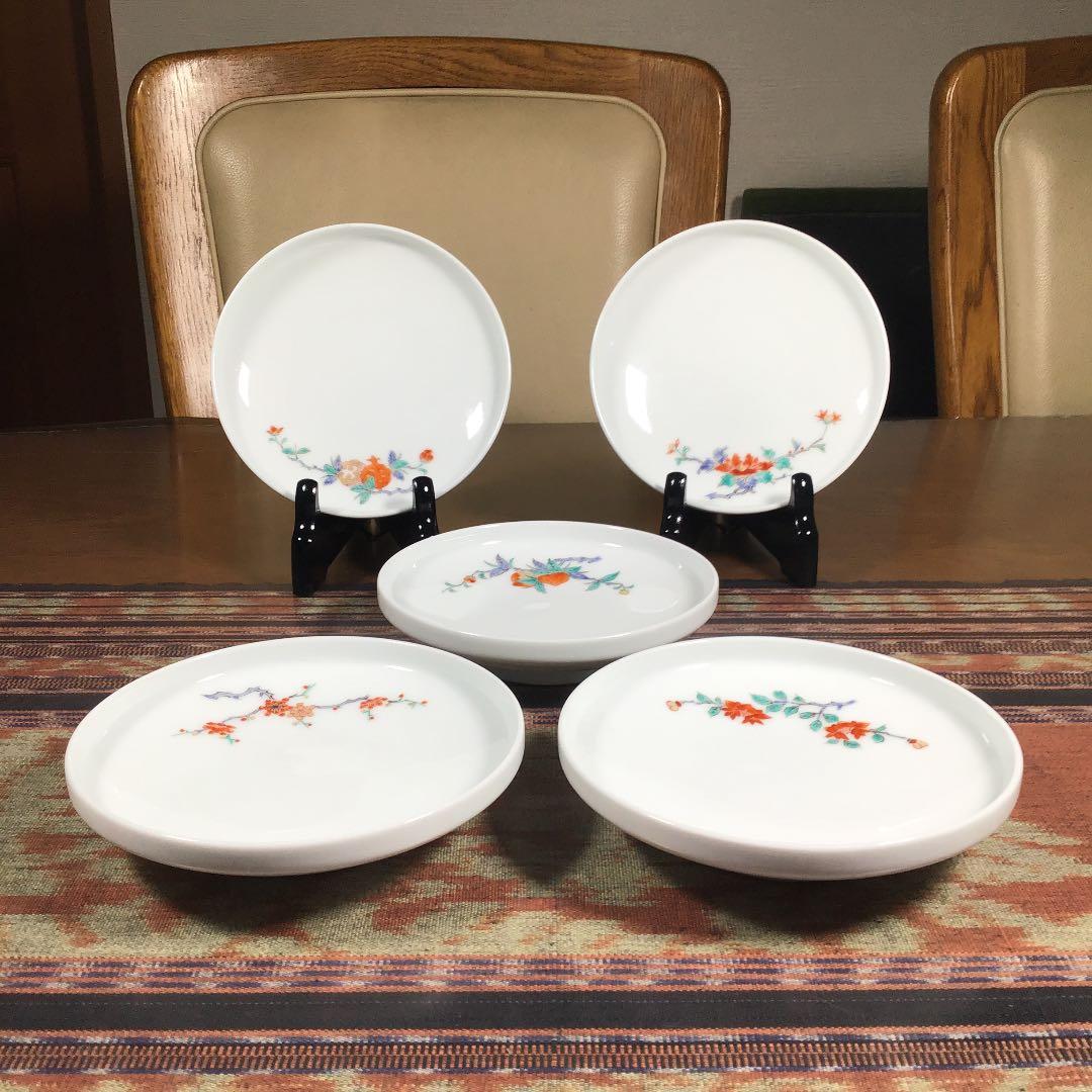 『ウレうー特価』　奥川忠右衛門　柿右衛門様式(柿右衛門写) 中深皿　5種5枚