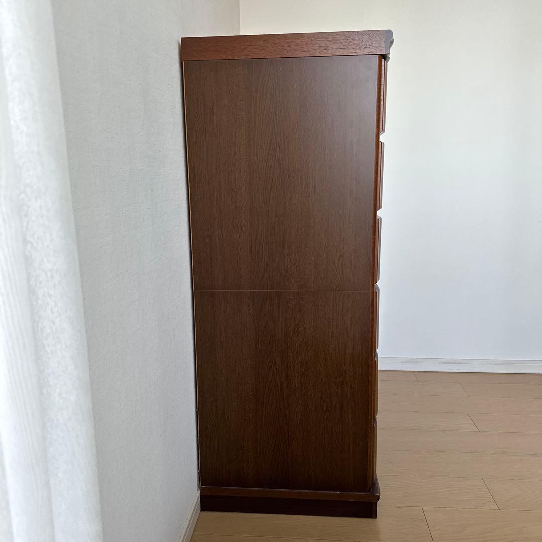 府中家具　木製ブラウンチェスト 7引き出し 幅105cm