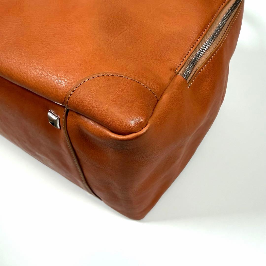 【美品】ゴールデングース　ボストンバッグ　エキパージュ　オールレザー　キャメル