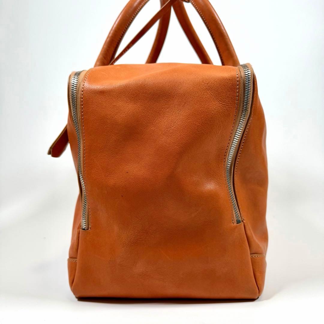 【美品】ゴールデングース　ボストンバッグ　エキパージュ　オールレザー　キャメル