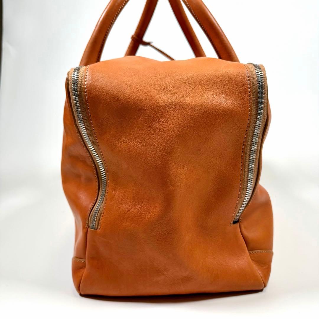 【美品】ゴールデングース　ボストンバッグ　エキパージュ　オールレザー　キャメル