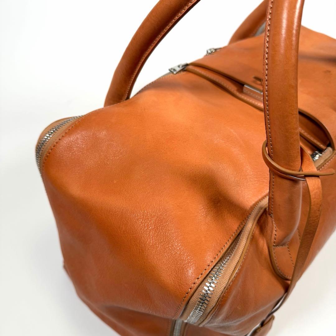 【美品】ゴールデングース　ボストンバッグ　エキパージュ　オールレザー　キャメル