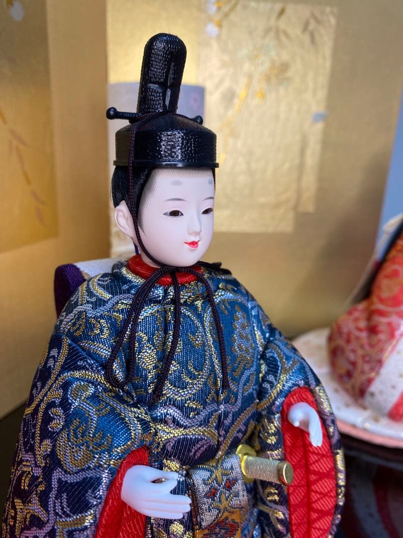 東京久月　木目込人形　ほのか立ち親王飾り・頭　杉田明十志　原作・木目込　新井久夫