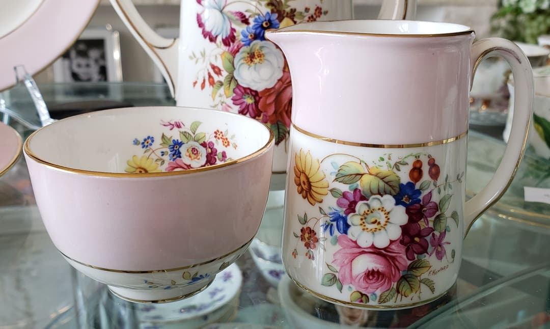 追加画像 希少 ハマースレイ ハワードスプレイ ピンク 朝食セット アンティーク