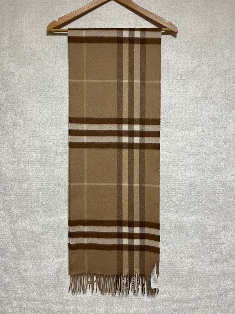 BURBERRY　バーバリー　マフラー　カシミア100％　ミッドキャメル