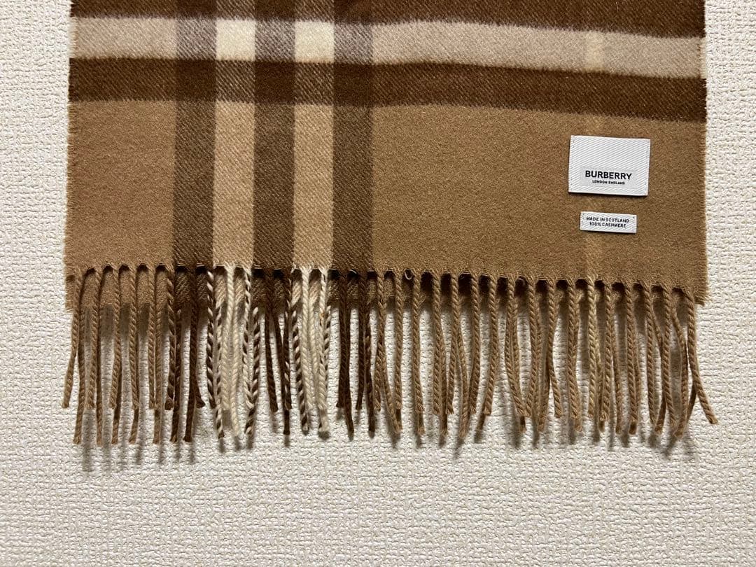 BURBERRY　バーバリー　マフラー　カシミア100％　ミッドキャメル