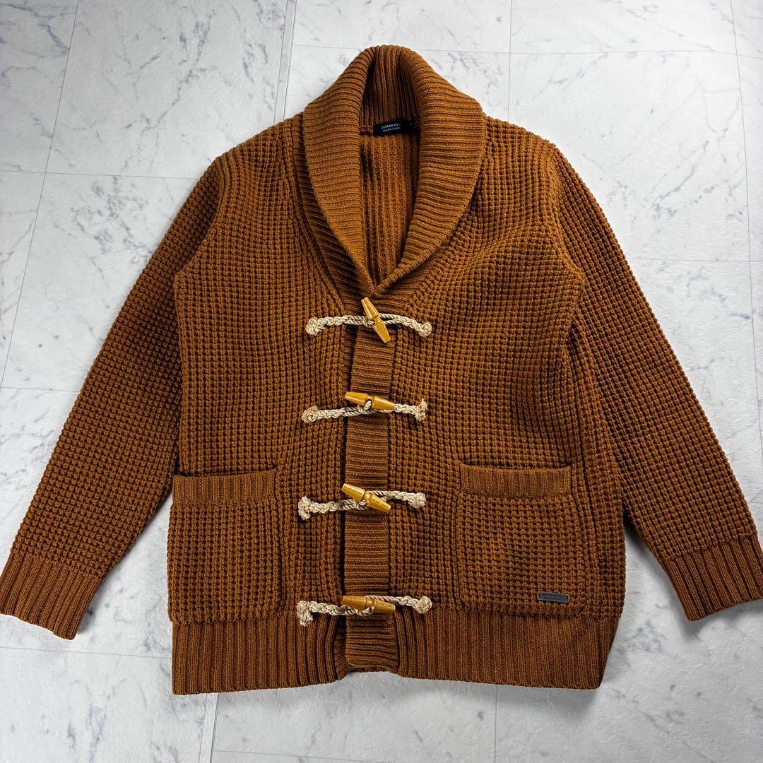 美品 BURBERRY ショールカラー トグルカーディガン ブラウン サイズ3