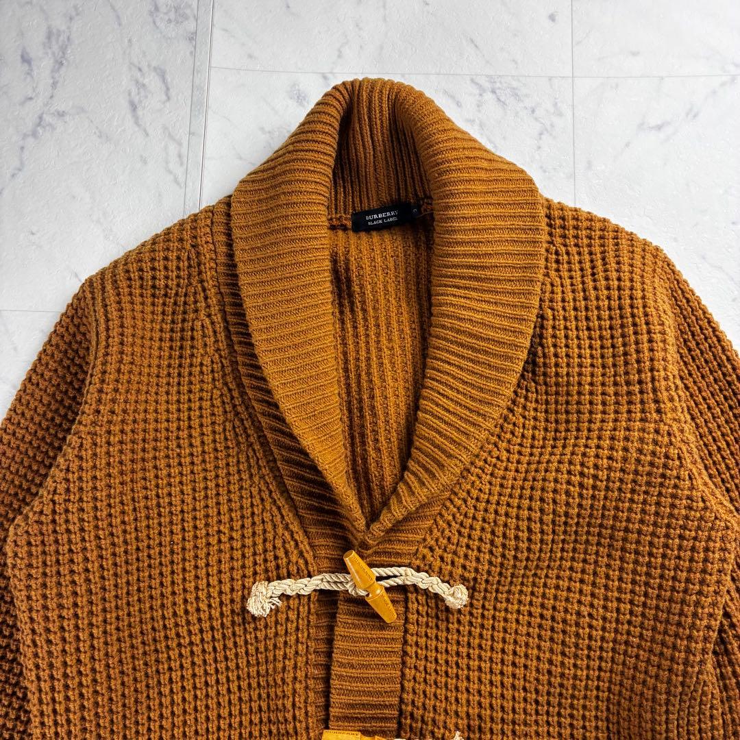 美品 BURBERRY ショールカラー トグルカーディガン ブラウン サイズ3