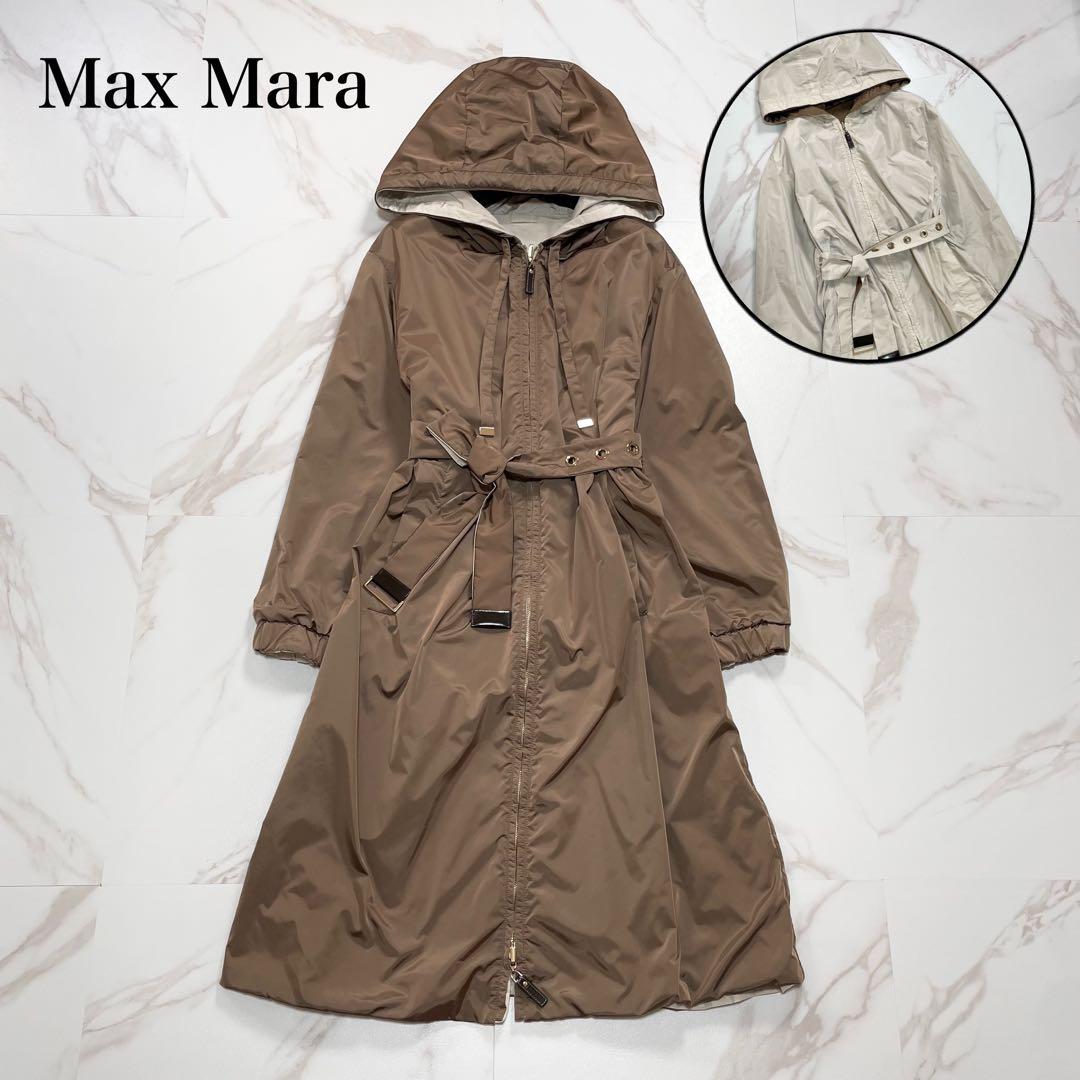 未使用級✨MaxMaraTheCubeリバーシブルタフタフーデットコート4way
