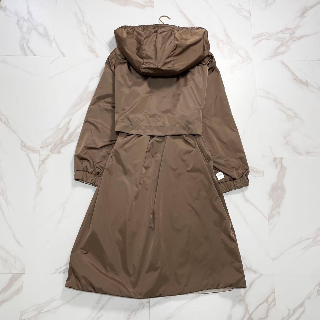 未使用級✨MaxMaraTheCubeリバーシブルタフタフーデットコート4way