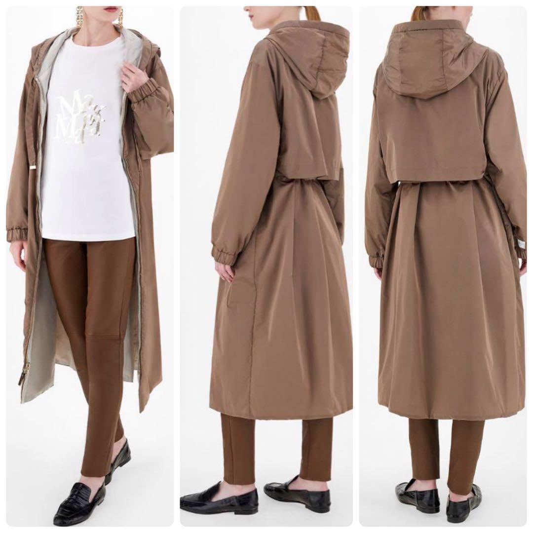 未使用級✨MaxMaraTheCubeリバーシブルタフタフーデットコート4way