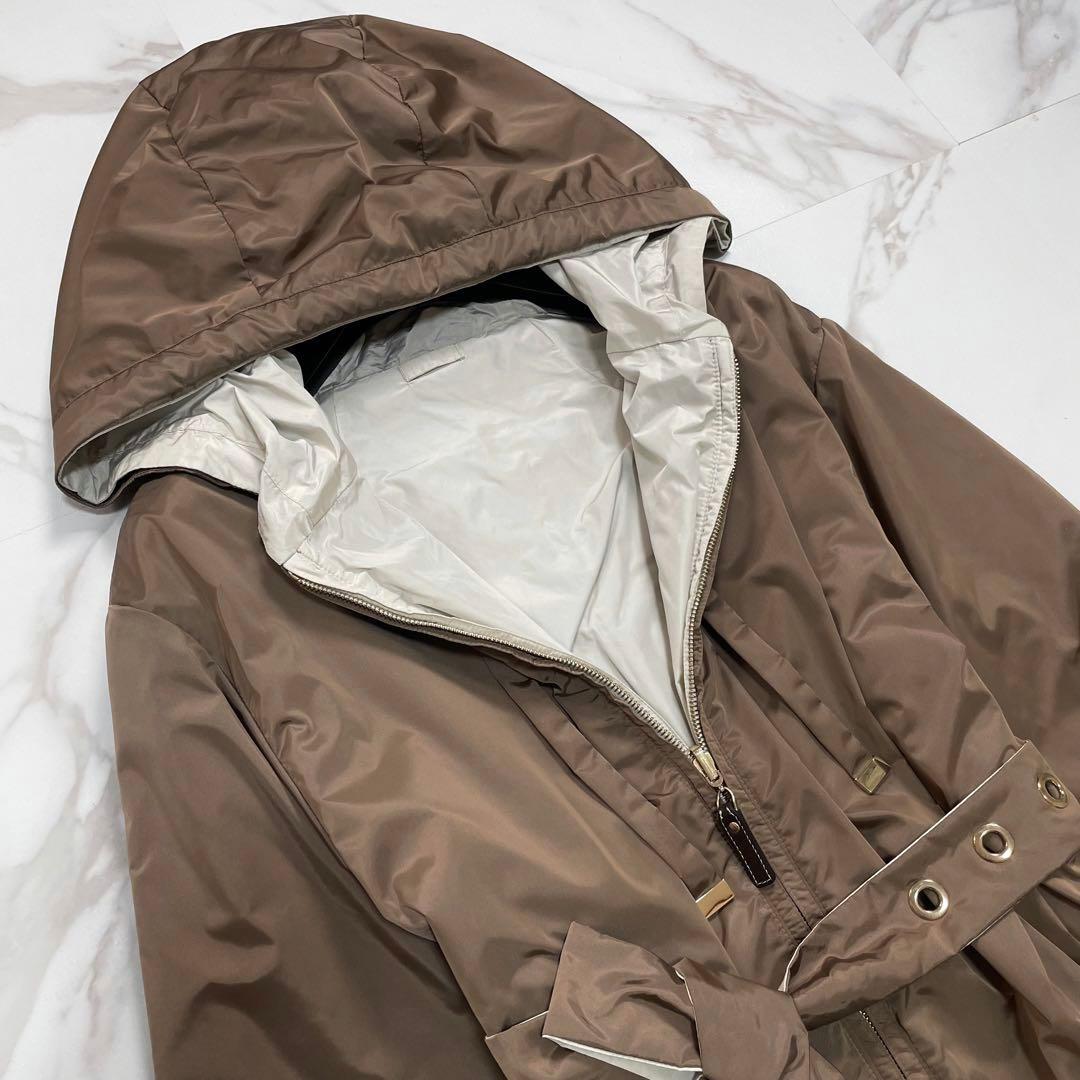 未使用級✨MaxMaraTheCubeリバーシブルタフタフーデットコート4way