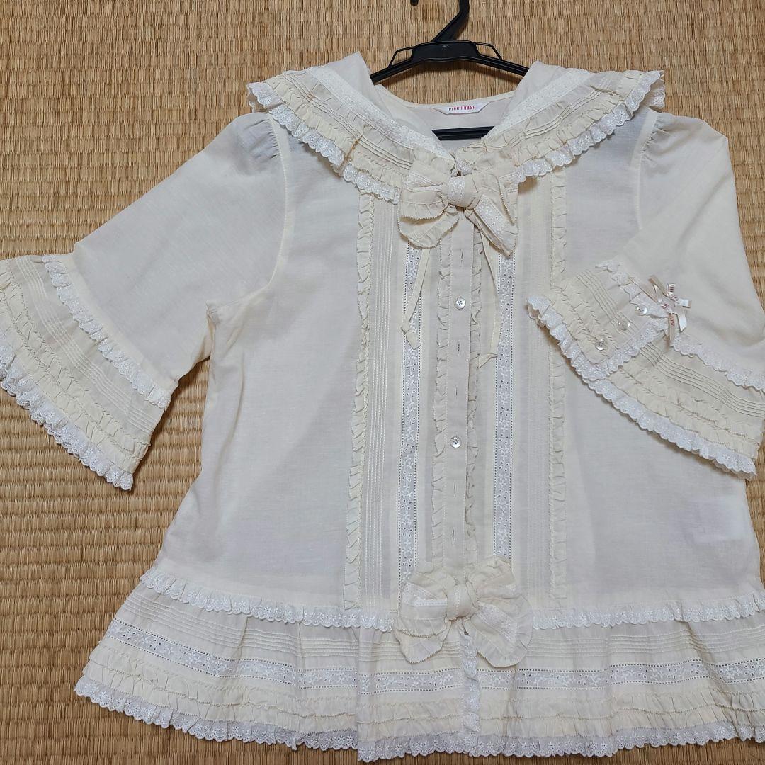 美品　ピンクハウス　2020　リボンブローチ付きフードブラウス 46200円