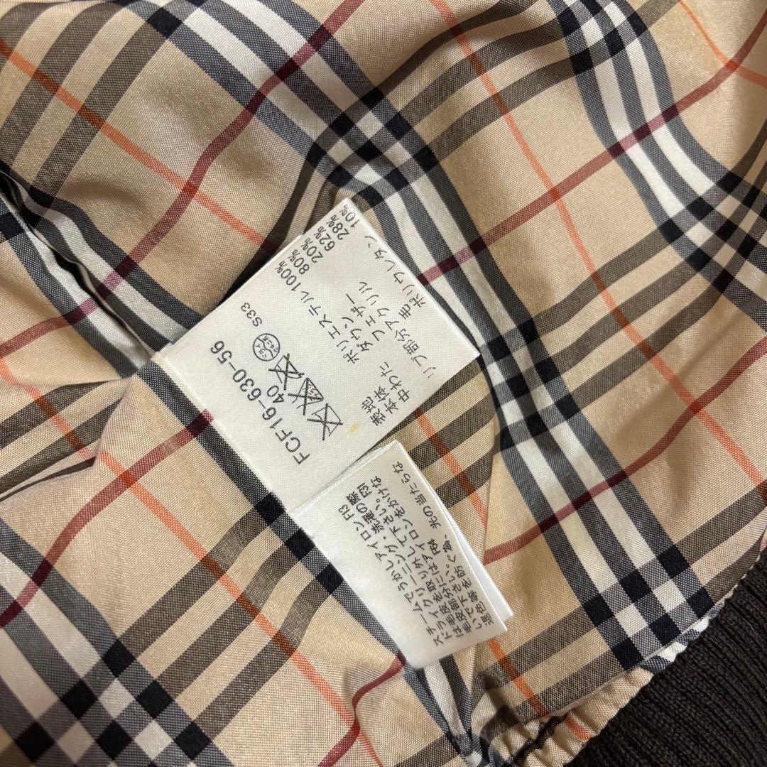 バーバリーブルーレーベル ファー ダウンジャケット ノバチェック ブラウン　40