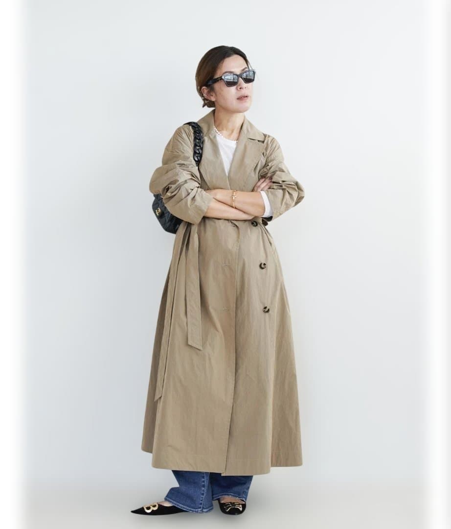 着用1回のみ 定価6万 HAUNTベージュ トレンチコート軽量 ロング