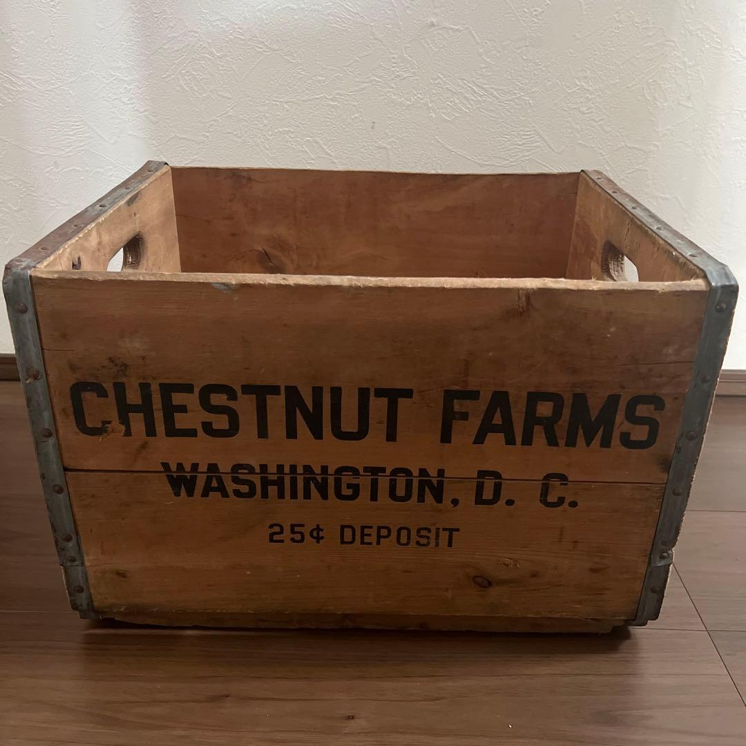 アンティーク収納ボックス　りんごケース　キャンプギアケース