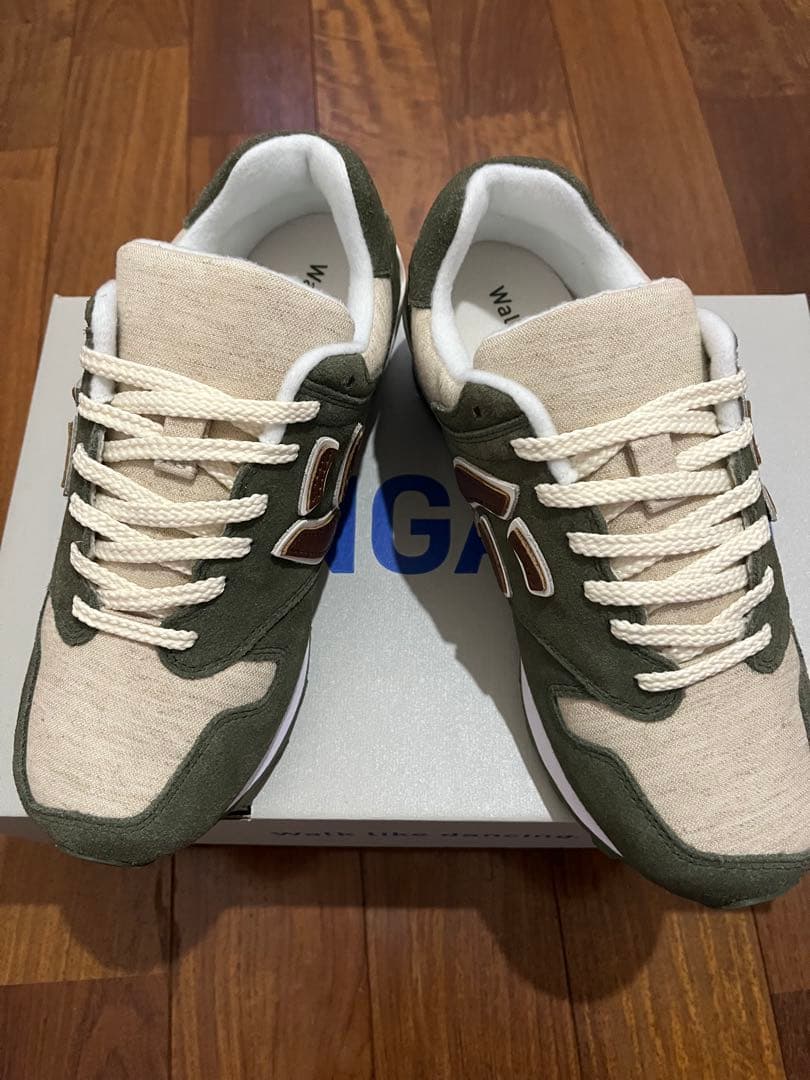 SANGACIO オリーブグリーン ベージュ スニーカー