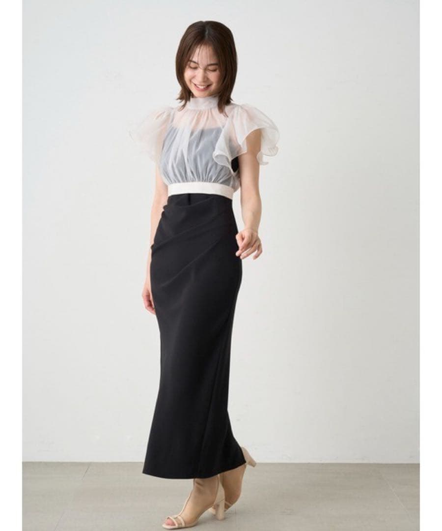 スナイデル ボレロセットドレス 黒 シースルーオケージョンパーティー結婚式