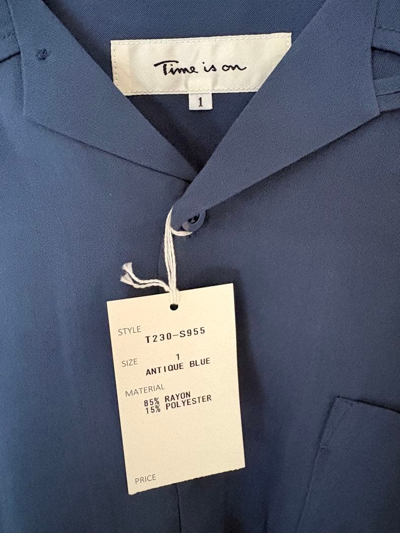 (新品未使用)time is on レーヨンシャツ 長袖