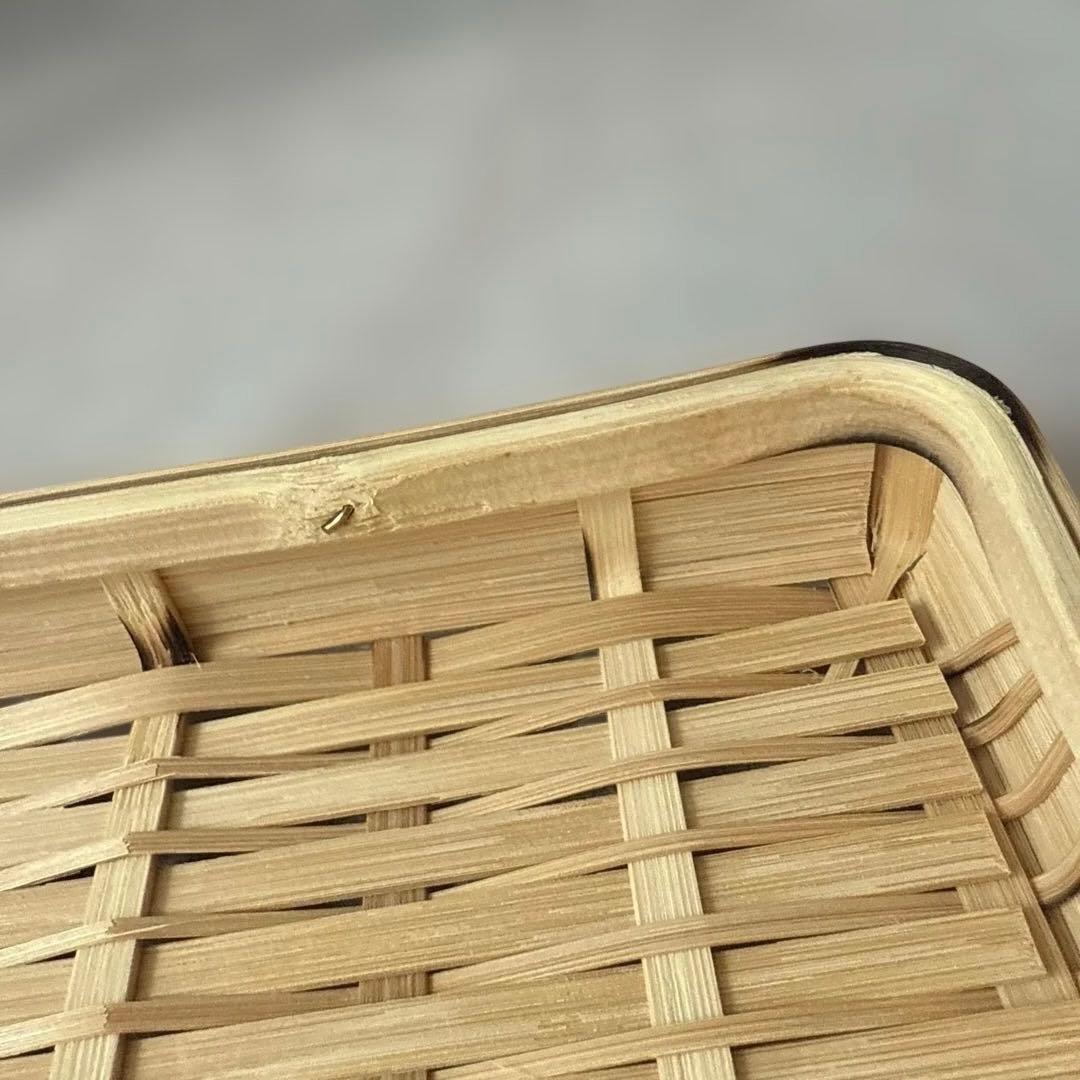 松田由紀 角物 蓋付き 竹かご 竹籠　バスケット