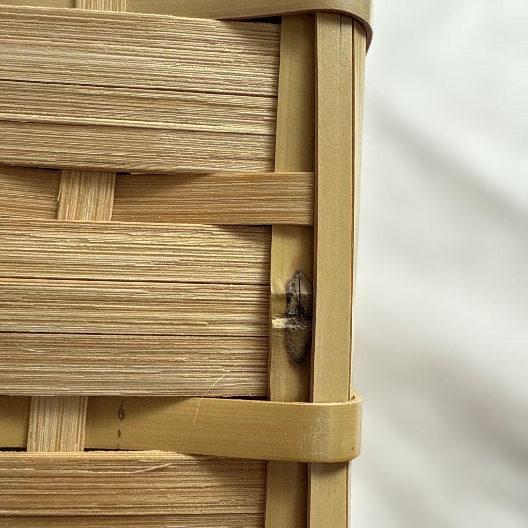 松田由紀 角物 蓋付き 竹かご 竹籠　バスケット