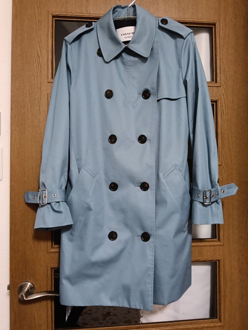 COACH THE TRENCH ライトブルー トレンチコート