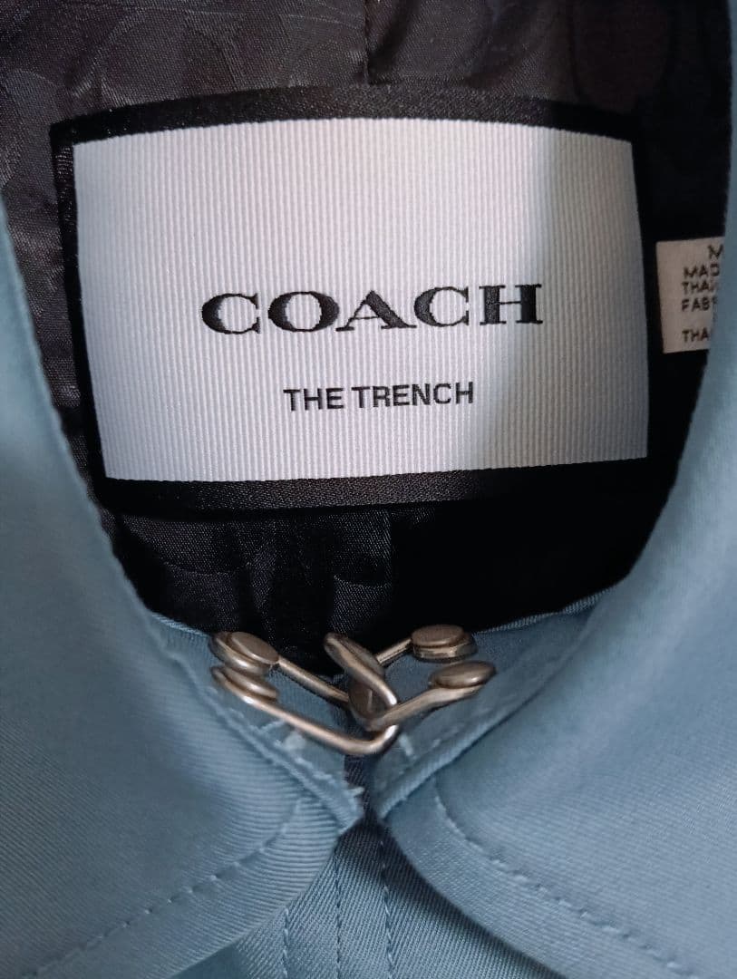 COACH THE TRENCH ライトブルー トレンチコート