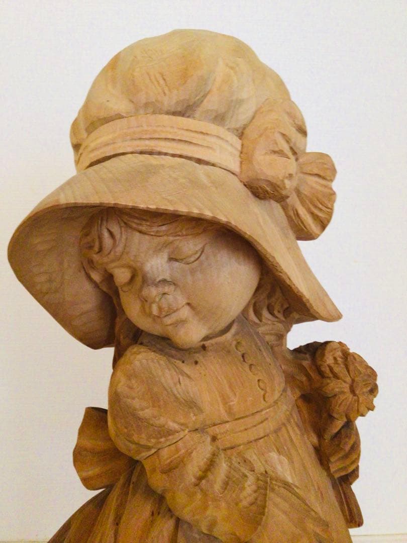 超特大逸品・非売品1点物・木彫り人形・ANRI・アンリ工房『サラ・ケイ』57cm